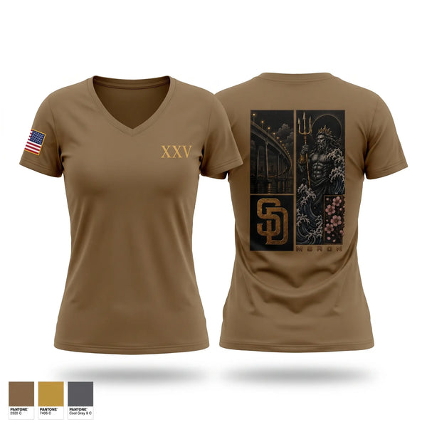 Womens Short Sleeve Vneck Shirt, MSRON, Navy, Teamtime, Team time, sublimation, custom sports apparel, team uniforms, spirit wear, spiritwear, sports uniforms, custom shirts, team store, custom team store, fundraiser sports, apparel fundraiser