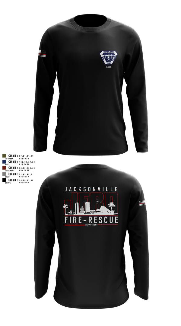 Long Sleeve Performance Shirt, JFRD Critical Care Team, Fire Department, Teamtime, Team time, sublimation, custom sports apparel, team uniforms, spirit wear, spiritwear, sports uniforms, custom shirts, team store, custom team store, fundraiser sports, apparel fundraiser