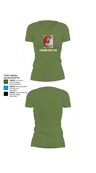 Caisson BTRY 3CR 81164920 Women's Short Sleeve V-neck Shirt - 44