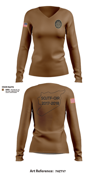 Womens Long Sleeve Vneck Shirt, SOJTF, Army, Teamtime, Team time, sublimation, custom sports apparel, team uniforms, spirit wear, spiritwear, sports uniforms, custom shirts, team store, custom team store, fundraiser sports, apparel fundraiser