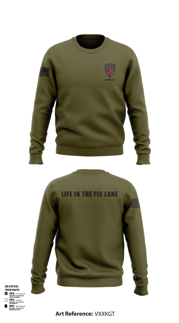 Crew Neck Sweatshirt, III MEF G-9, Marines, Teamtime, Team time, sublimation, custom sports apparel, team uniforms, spirit wear, spiritwear, sports uniforms, custom shirts, team store, custom team store, fundraiser sports, apparel fundraiser