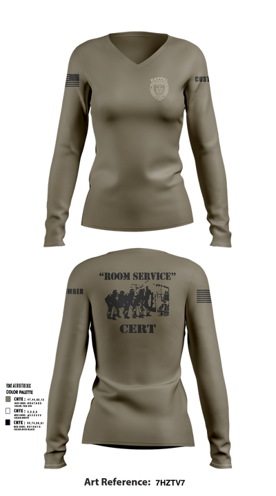 Green Haven CERT 13019233 Women's Long Sleeve V-neck Shirt - 120