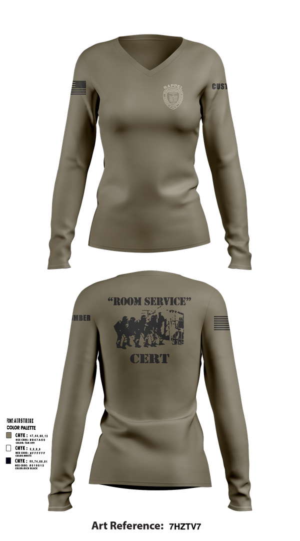 Womens Long Sleeve Vneck Shirt, Green Haven CERT, , Teamtime, Team time, sublimation, custom sports apparel, team uniforms, spirit wear, spiritwear, sports uniforms, custom shirts, team store, custom team store, fundraiser sports, apparel fundraiser