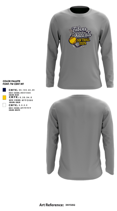 Fabens Wildcats Softball 84578924 Long Sleeve Performance Shirt 10