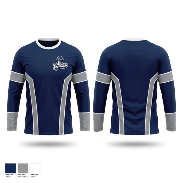 Long Sleeve Performance Shirt, Yankees, Baseball, Teamtime, Team time, sublimation, custom sports apparel, team uniforms, spirit wear, spiritwear, sports uniforms, custom shirts, team store, custom team store, fundraiser sports, apparel fundraiser