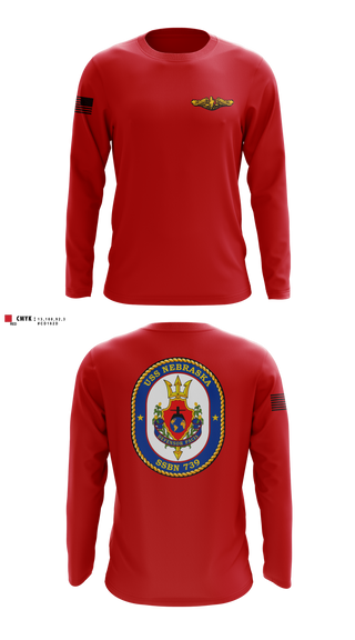 Long Sleeve Performance Shirt, USS Nebraska, Navy, Teamtime, Team time, sublimation, custom sports apparel, team uniforms, spirit wear, spiritwear, sports uniforms, custom shirts, team store, custom team store, fundraiser sports, apparel fundraiser