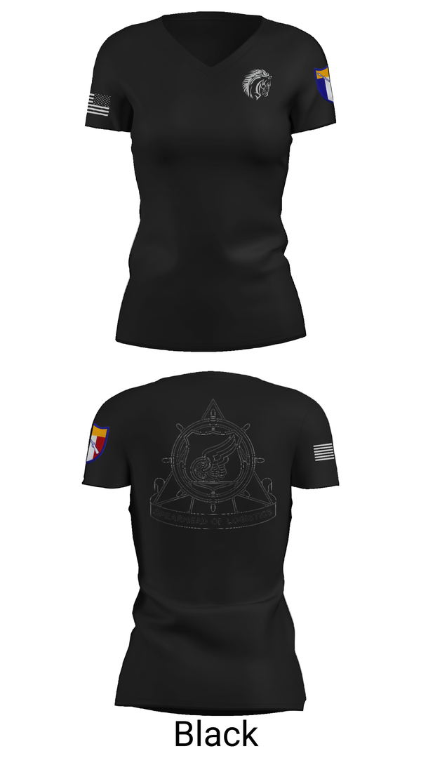 Womens Short Sleeve Vneck Shirt, 2112th Transportation Company, , Teamtime, Team time, sublimation, custom sports apparel, team uniforms, spirit wear, spiritwear, sports uniforms, custom shirts, team store, custom team store, fundraiser sports, apparel fundraiser