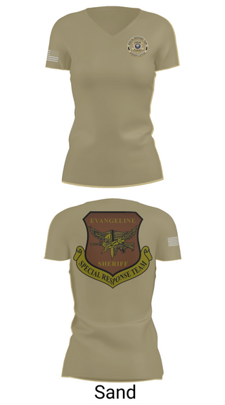 Womens Short Sleeve Vneck Shirt, Evangeline Parish Sheriffs Office S.R.T, Police, Teamtime, Team time, sublimation, custom sports apparel, team uniforms, spirit wear, spiritwear, sports uniforms, custom shirts, team store, custom team store, fundraiser sports, apparel fundraiser