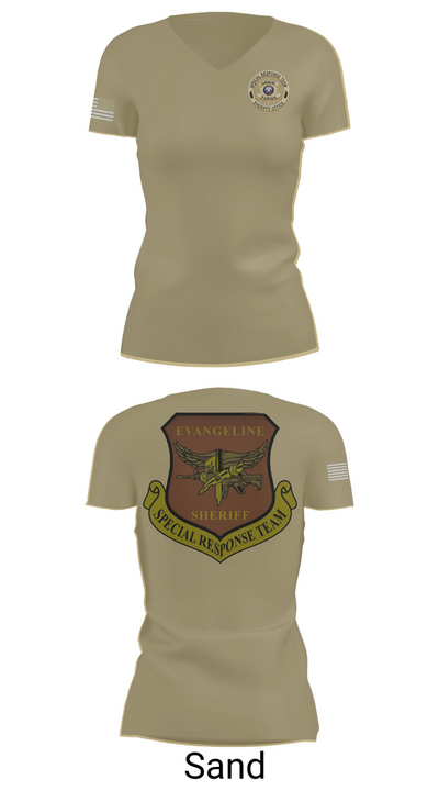 Evangeline Parish Sheriffs Office S.R.T Women's Short Sleeve V-neck Shirt - 84