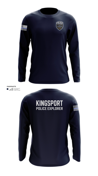 Long Sleeve Performance Shirt, Kingsport Police Explorer Post, Police, Teamtime, Team time, sublimation, custom sports apparel, team uniforms, spirit wear, spiritwear, sports uniforms, custom shirts, team store, custom team store, fundraiser sports, apparel fundraiser