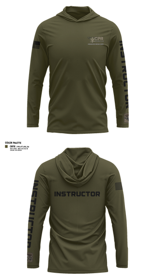 Long Sleeve Hooded Sun Shirt, CPR PLUS, EMS/EMT, Teamtime, Team time, sublimation, custom sports apparel, team uniforms, spirit wear, spiritwear, sports uniforms, custom shirts, team store, custom team store, fundraiser sports, apparel fundraiser