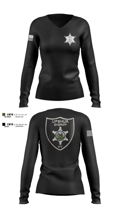 Upshur County Sheriff’s Office 76177638 Women's Long Sleeve V-neck Shirt - 1
