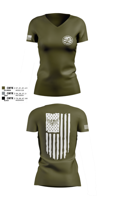 PCSO Black Knights 43803915 Women's Short Sleeve V-neck Shirt - 1