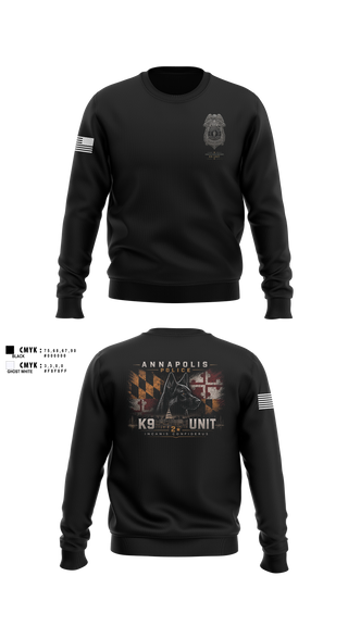 Crew Neck Sweatshirt, Annapolis Police K9 Unit, Police, Teamtime, Team time, sublimation, custom sports apparel, team uniforms, spirit wear, spiritwear, sports uniforms, custom shirts, team store, custom team store, fundraiser sports, apparel fundraiser