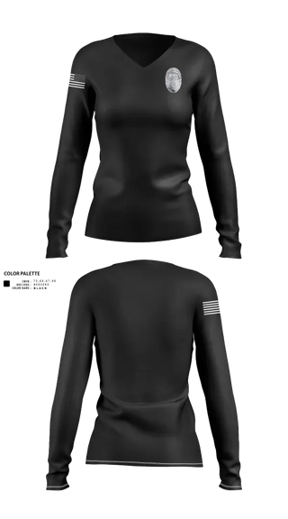 Womens Long Sleeve Vneck Shirt, Drone, Police, Teamtime, Team time, sublimation, custom sports apparel, team uniforms, spirit wear, spiritwear, sports uniforms, custom shirts, team store, custom team store, fundraiser sports, apparel fundraiser