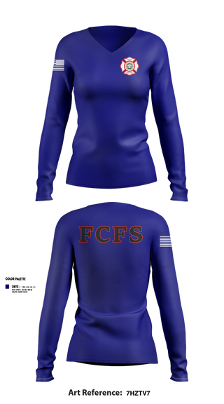 Womens Long Sleeve Vneck Shirt, Fairfield County Fire Service, , Teamtime, Team time, sublimation, custom sports apparel, team uniforms, spirit wear, spiritwear, sports uniforms, custom shirts, team store, custom team store, fundraiser sports, apparel fundraiser