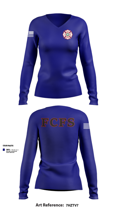 Fairfield County Fire Service 95108928 Women's Long Sleeve V-neck Shirt - 101