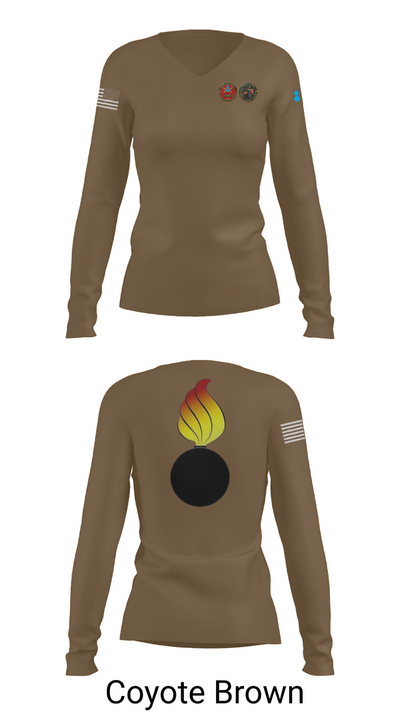 RTS-M FT. HOOD 77686881 Women's Long Sleeve V-neck Shirt - 17