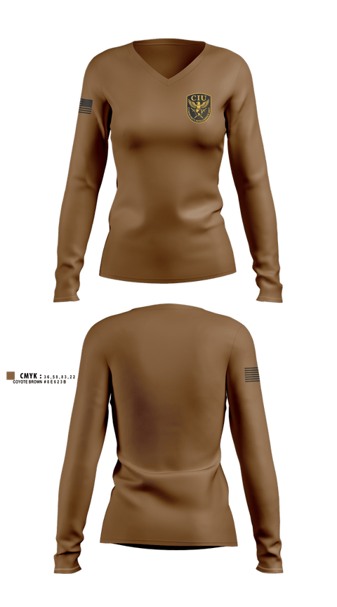 Womens Long Sleeve Vneck Shirt, Community intelligence unit, Police, Teamtime, Team time, sublimation, custom sports apparel, team uniforms, spirit wear, spiritwear, sports uniforms, custom shirts, team store, custom team store, fundraiser sports, apparel fundraiser