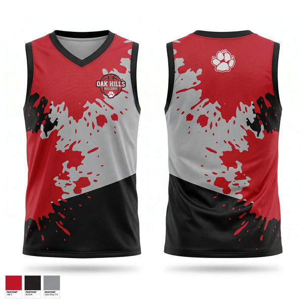 Mens Basketball Jersey, Oakhills high school, Men's Basketball, Teamtime, Team time, sublimation, custom sports apparel, team uniforms, spirit wear, spiritwear, sports uniforms, custom shirts, team store, custom team store, fundraiser sports, apparel fundraiser