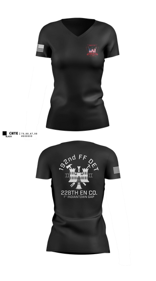 Womens Short Sleeve Vneck Shirt, 192nd Firefighter Detachment, National Guard, Teamtime, Team time, sublimation, custom sports apparel, team uniforms, spirit wear, spiritwear, sports uniforms, custom shirts, team store, custom team store, fundraiser sports, apparel fundraiser