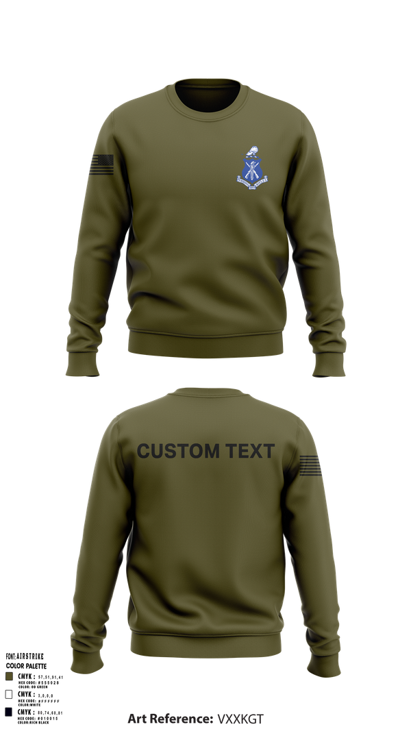 Crew Neck Sweatshirt, Pershing Rifles Kilo 8, , Teamtime, Team time, sublimation, custom sports apparel, team uniforms, spirit wear, spiritwear, sports uniforms, custom shirts, team store, custom team store, fundraiser sports, apparel fundraiser