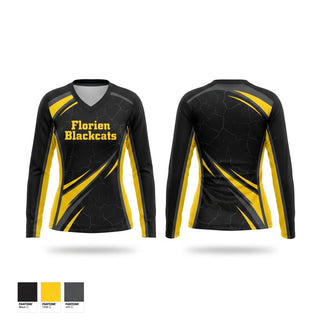 Womens Long Sleeve Vneck Shirt, Florien Blackcats, Softball, Teamtime, Team time, sublimation, custom sports apparel, team uniforms, spirit wear, spiritwear, sports uniforms, custom shirts, team store, custom team store, fundraiser sports, apparel fundraiser