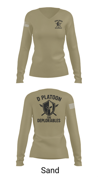 Womens Long Sleeve Vneck Shirt, D Platoon, Police, Teamtime, Team time, sublimation, custom sports apparel, team uniforms, spirit wear, spiritwear, sports uniforms, custom shirts, team store, custom team store, fundraiser sports, apparel fundraiser