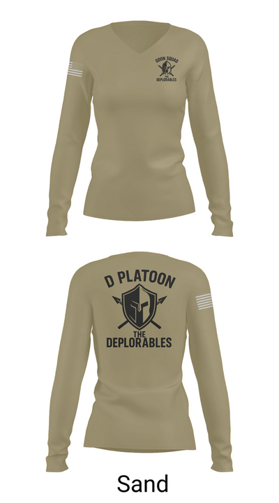 D Platoon 37319682 Women's Long Sleeve V-neck Shirt - 92