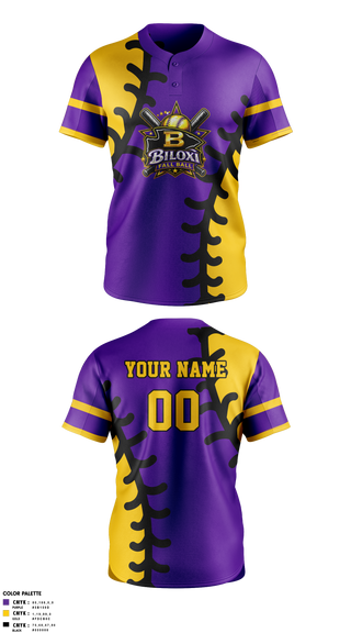 Two Button Softball Jersey, Biloxi, Softball, Teamtime, Team time, sublimation, custom sports apparel, team uniforms, spirit wear, spiritwear, sports uniforms, custom shirts, team store, custom team store, fundraiser sports, apparel fundraiser