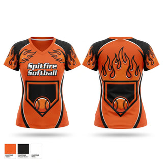 Womens Short Sleeve Vneck Shirt, Spitfire Softball, Softball, Teamtime, Team time, sublimation, custom sports apparel, team uniforms, spirit wear, spiritwear, sports uniforms, custom shirts, team store, custom team store, fundraiser sports, apparel fundraiser