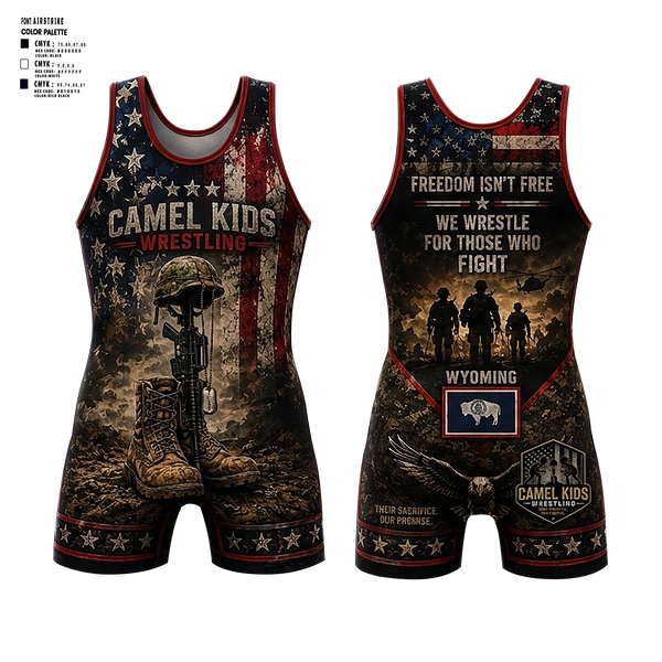 Wrestling Singlet, Camel kids 2026, Wrestling, Teamtime, Team time, sublimation, custom sports apparel, team uniforms, spirit wear, spiritwear, sports uniforms, custom shirts, team store, custom team store, fundraiser sports, apparel fundraiser