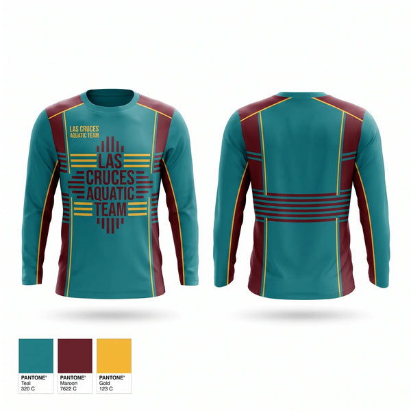 Long Sleeve Performance Shirt, Las Cruces Aquatic Team, Swimming, Teamtime, Team time, sublimation, custom sports apparel, team uniforms, spirit wear, spiritwear, sports uniforms, custom shirts, team store, custom team store, fundraiser sports, apparel fundraiser