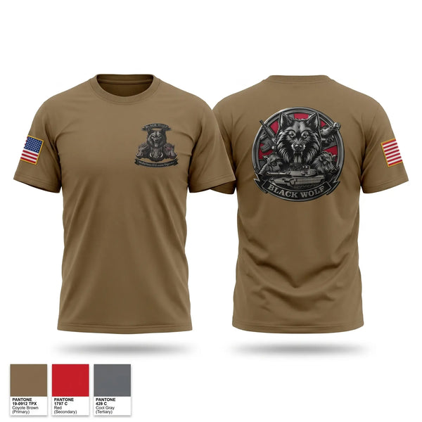 Old School Cotton Feel Shirt, Black Wolf Company, 3-67 AR, Army, Teamtime, Team time, sublimation, custom sports apparel, team uniforms, spirit wear, spiritwear, sports uniforms, custom shirts, team store, custom team store, fundraiser sports, apparel fundraiser