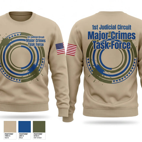 Crew Neck Sweatshirt, 1st Judicial Circuit Major Crimes Task Force, Police, Teamtime, Team time, sublimation, custom sports apparel, team uniforms, spirit wear, spiritwear, sports uniforms, custom shirts, team store, custom team store, fundraiser sports, apparel fundraiser
