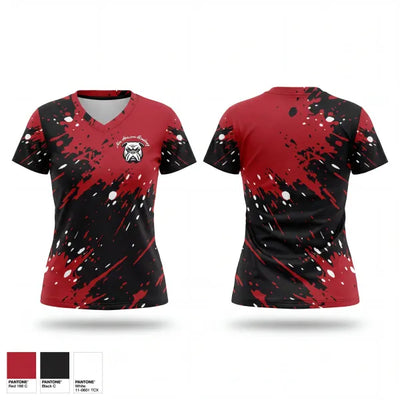 New Horizon Academy Bulldogs 82158122 Women's Short Sleeve V-neck Shirt - 1