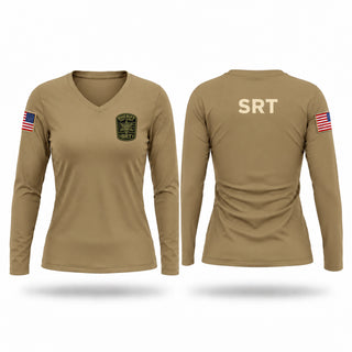 Womens Long Sleeve Vneck Shirt, Hart County Sheriff’s Office SRT, Police, Teamtime, Team time, sublimation, custom sports apparel, team uniforms, spirit wear, spiritwear, sports uniforms, custom shirts, team store, custom team store, fundraiser sports, apparel fundraiser