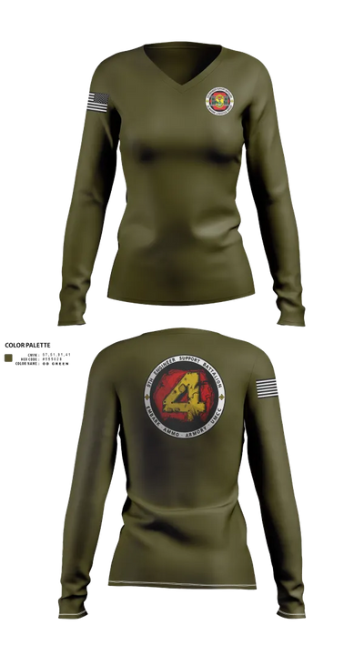 9th Engineer Support Battalion 95542880 Women's Long Sleeve V-neck Shirt - 22