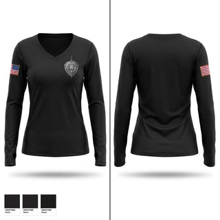 Womens Long Sleeve Vneck Shirt, VCAT, Police, Teamtime, Team time, sublimation, custom sports apparel, team uniforms, spirit wear, spiritwear, sports uniforms, custom shirts, team store, custom team store, fundraiser sports, apparel fundraiser