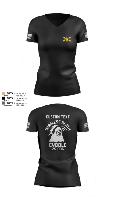 Bravo Company, 401st Cyber Battalion 75539801 Women's Short Sleeve V-neck Shirt - 8