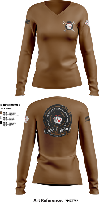Womens Long Sleeve Vneck Shirt, A Co 1347 DSSB, , Teamtime, Team time, sublimation, custom sports apparel, team uniforms, spirit wear, spiritwear, sports uniforms, custom shirts, team store, custom team store, fundraiser sports, apparel fundraiser