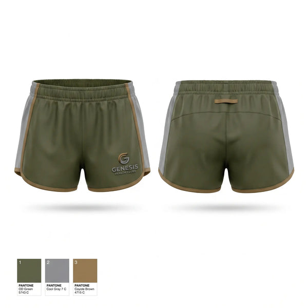 Womens Shorts, Genesis Health Clubs, , Teamtime, Team time, sublimation, custom sports apparel, team uniforms, spirit wear, spiritwear, sports uniforms, custom shirts, team store, custom team store, fundraiser sports, apparel fundraiser