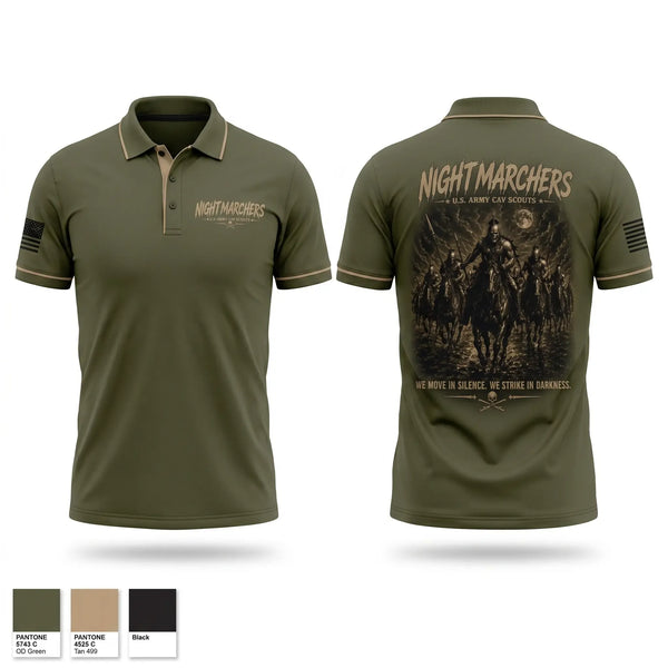 Short Sleeve Performance Polo, 3rd platoon Nightmarchers, Army, Teamtime, Team time, sublimation, custom sports apparel, team uniforms, spirit wear, spiritwear, sports uniforms, custom shirts, team store, custom team store, fundraiser sports, apparel fundraiser