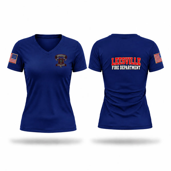 Womens Short Sleeve Vneck Shirt, Leesville fire department, Fire Department, Teamtime, Team time, sublimation, custom sports apparel, team uniforms, spirit wear, spiritwear, sports uniforms, custom shirts, team store, custom team store, fundraiser sports, apparel fundraiser