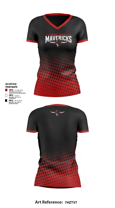 West Texas Mavericks Women's Short Sleeve V-neck Shirt - 6