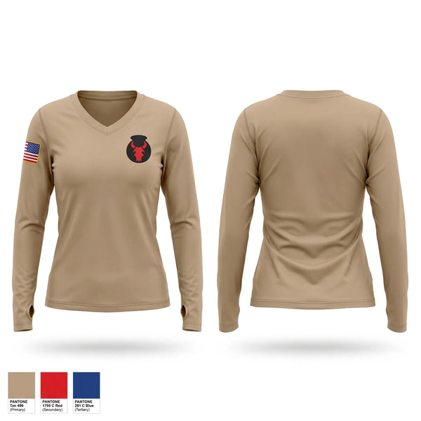 Womens Long Sleeve Vneck Shirt, 1-183rd Aviation Division, Army, Teamtime, Team time, sublimation, custom sports apparel, team uniforms, spirit wear, spiritwear, sports uniforms, custom shirts, team store, custom team store, fundraiser sports, apparel fundraiser