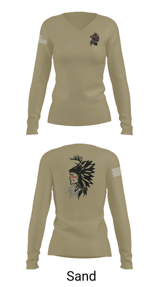 Womens Long Sleeve Vneck Shirt, 101st airborne 1-327, Army, Teamtime, Team time, sublimation, custom sports apparel, team uniforms, spirit wear, spiritwear, sports uniforms, custom shirts, team store, custom team store, fundraiser sports, apparel fundraiser