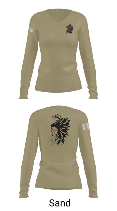101st airborne 1-327 35416174 Women's Long Sleeve V-neck Shirt - 97