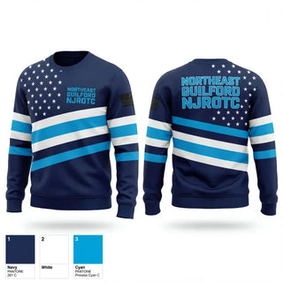 Crew Neck Sweatshirt, Northeast Guilford NJROTC, Navy, Teamtime, Team time, sublimation, custom sports apparel, team uniforms, spirit wear, spiritwear, sports uniforms, custom shirts, team store, custom team store, fundraiser sports, apparel fundraiser