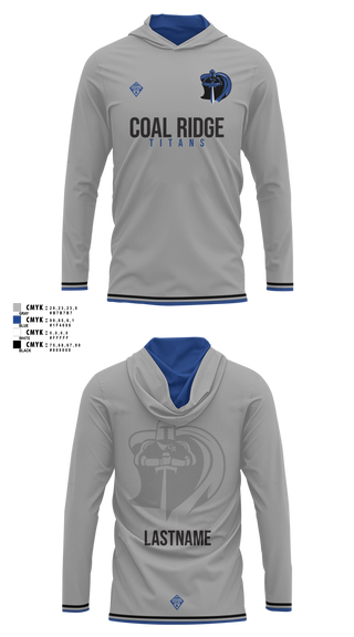 Long Sleeve Performance Shirt with hood, Coal Ridge HS Boys Soccer, Men's Soccer, Teamtime, Team time, sublimation, custom sports apparel, team uniforms, spirit wear, spiritwear, sports uniforms, custom shirts, team store, custom team store, fundraiser sports, apparel fundraiser